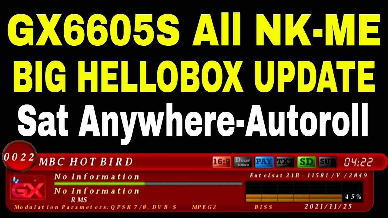 Sat Anywhere GX6605S new update 2021