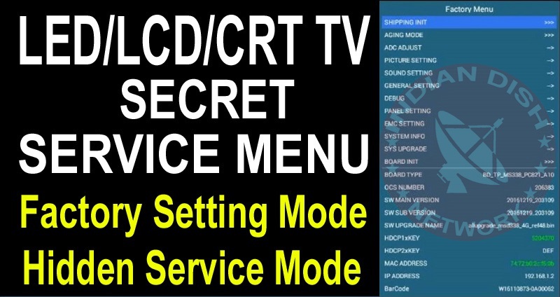 LED-LCD Secret Menu Code